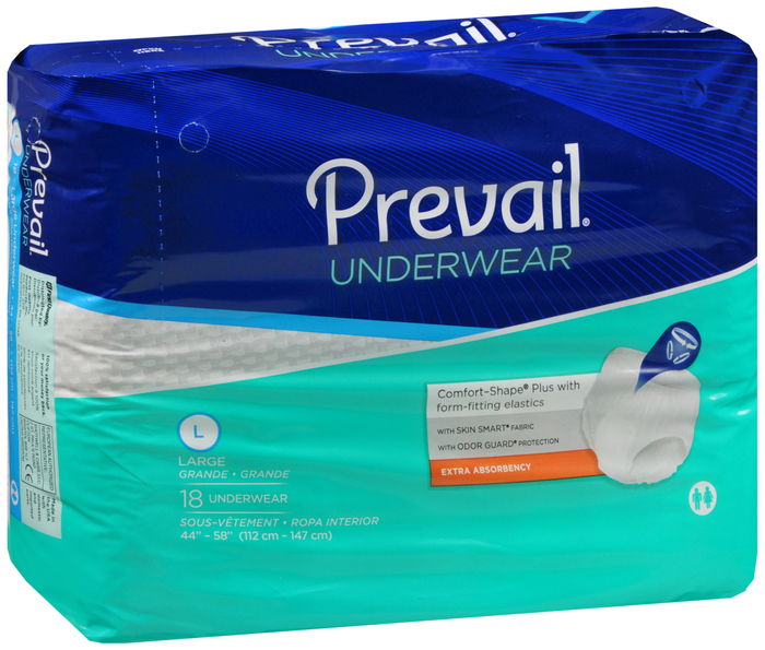 Prevail Underwear Large Extra Absorbency 44-58" 4x18ct