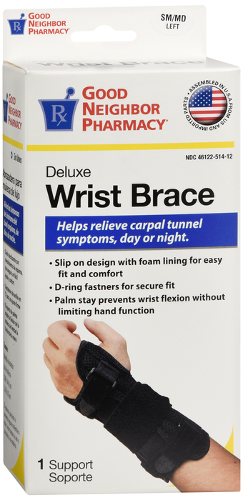 Good Neighbor Pharmacy Left Deluxe Wrist Brace Black Small/Medium 1ct